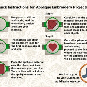 instructions for applique embroidery projects