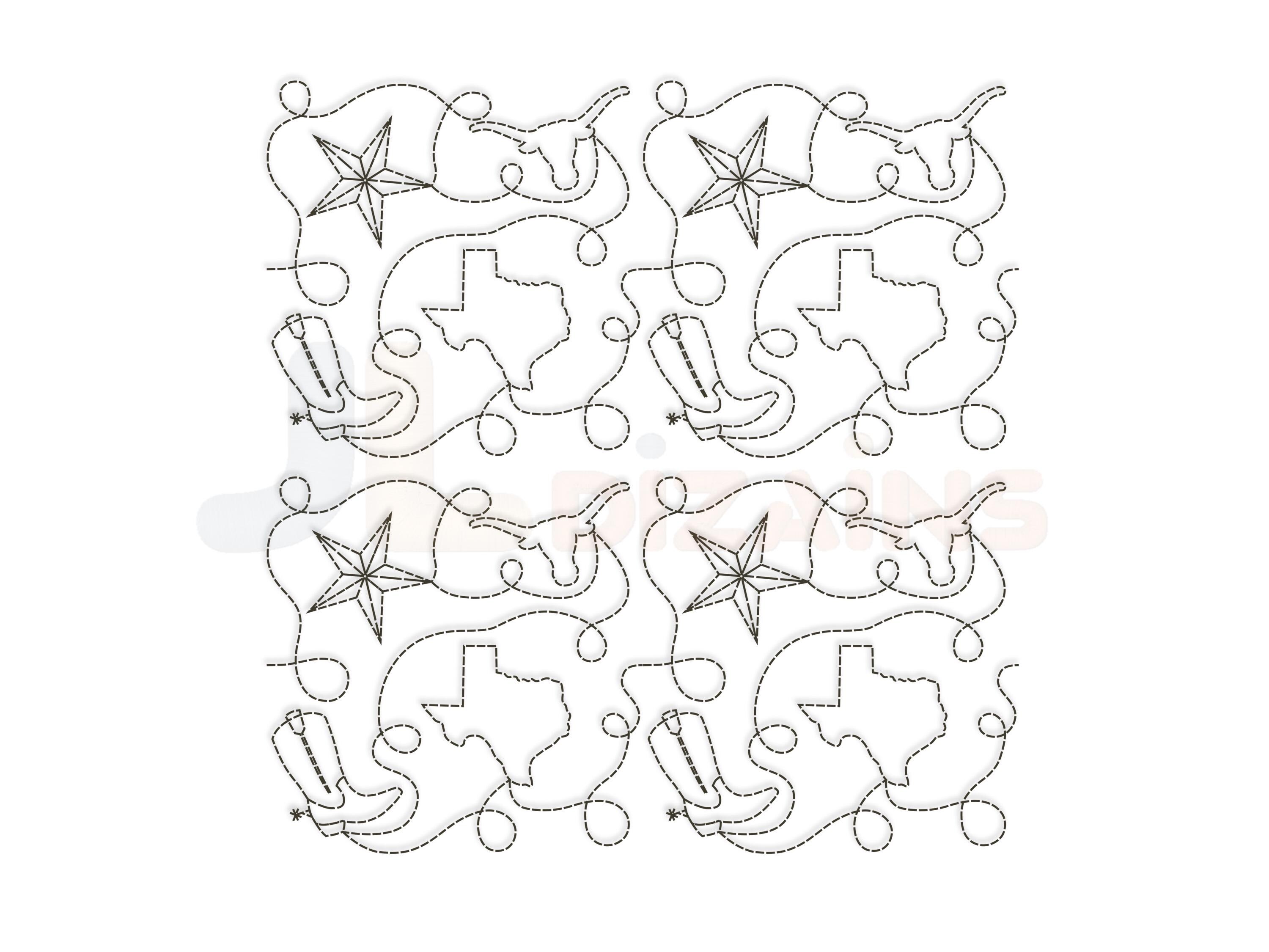 Texas Edge to Edge Quilting Design: Continuous Line Pattern for ...