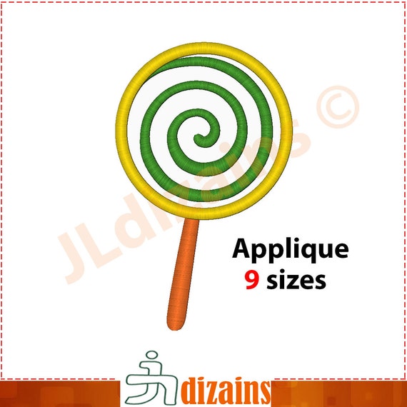 Lollipop Applique Design. Lollipop Embroidery Design. Lollipop 