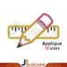 Pencil and Ruler Embroidery Applique Design. Back to School Embroidery ...