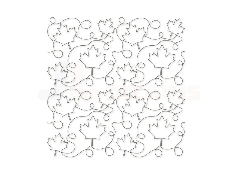 Maple leaf quilting embroidery design. Edge to edge quilt block design for home embroidery and longarm machines. Instant download. image 3