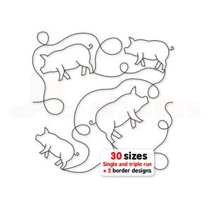 Projeto de bordado de máquina de bloco de colcha de porco. Bordado de bloco de quilting de porco Bordado de acolchoado de animais de fazenda