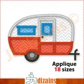 Camper Embroidery Design. Applique. (Instant Download)
