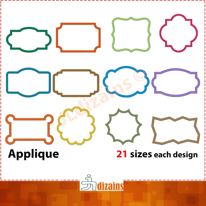 Frame Applique Designs. Frame embroidery design set. Embroidery applique frame. Frame applique Embroidery frame Machine embroidery designs. image 2
