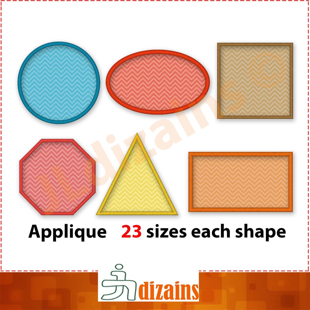 BASIC Shape Applique Set. Shape Embroidery Design Set. Circle