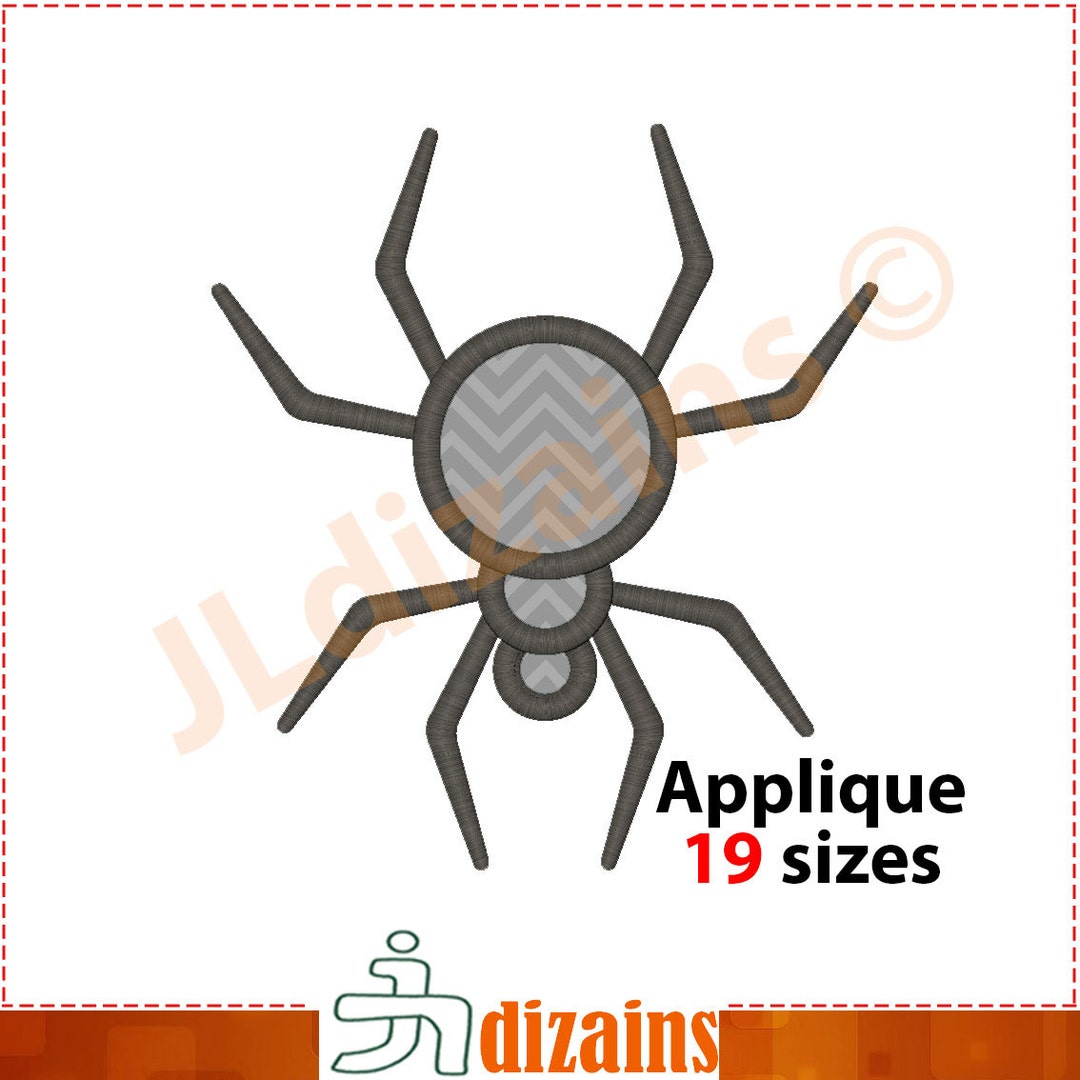 Spider Web Zig Zag Applique Machine Embroidery Design Spiders