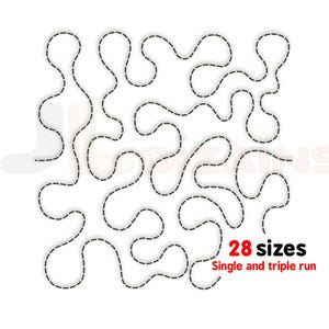 Stipple Quilt Block Stickerei Maschinenkonstruktion. Punktierte Quiltblock-Stickerei. Kontinuierliches Stickmuster mit Sofort-Download