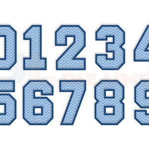 Jersey numbers machine embroidery designs