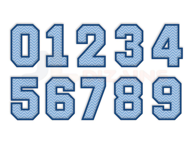 Jersey numbers machine embroidery designs