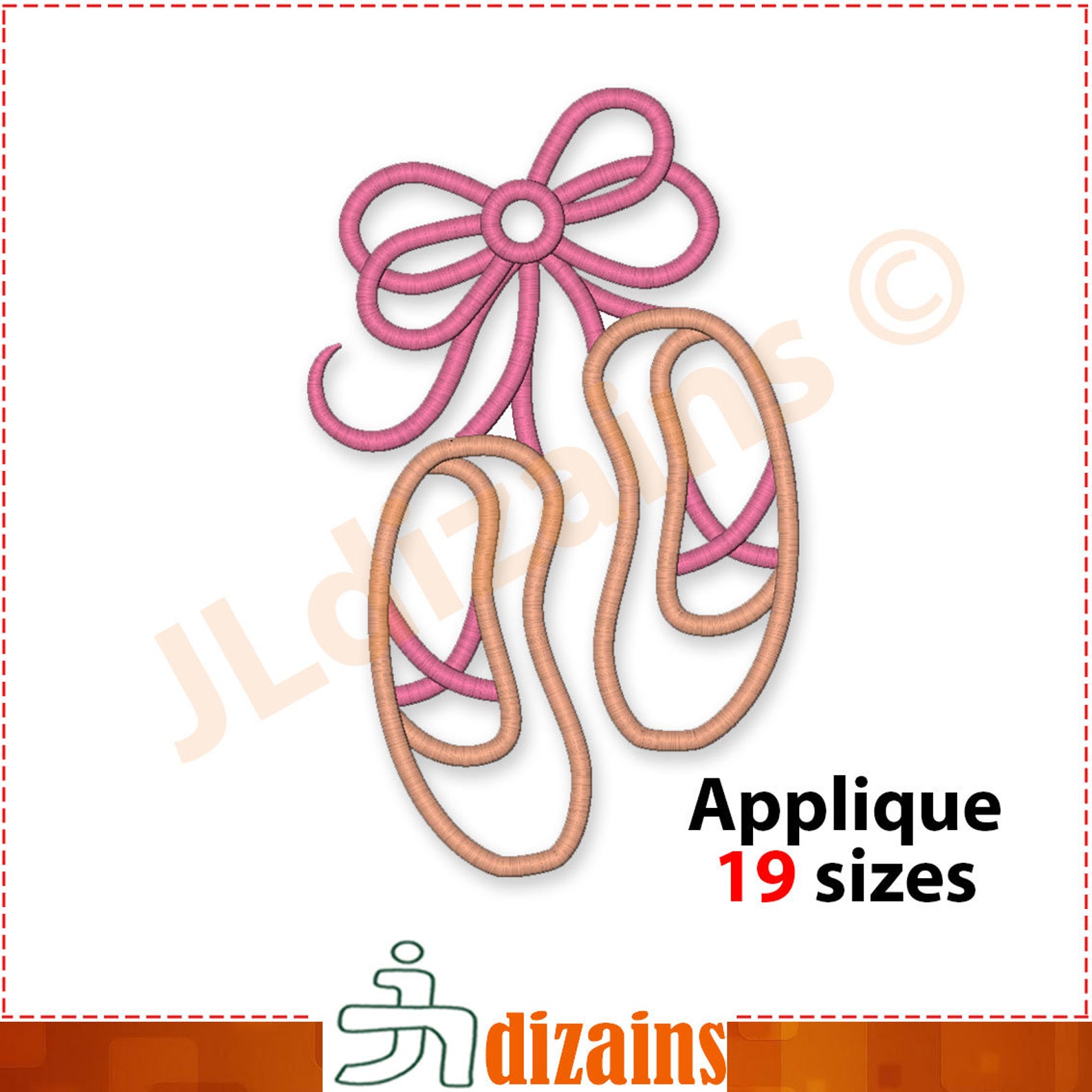 ballet shoes applique embroidery design. ballet slippers embroidery design. ballet applique. ballet embroidery. machine embroide