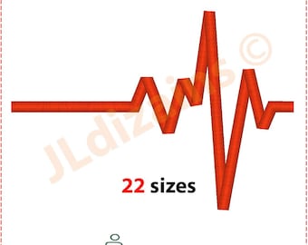 Heartbeat Embroidery Design. Heart beat embroidery. Embroidery designs heartbeat. Embroidery heartbeat. Machine embroidery design.