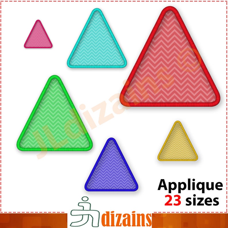 Triangle Applique Embroidery Design. Triangle Embroidery Etsy