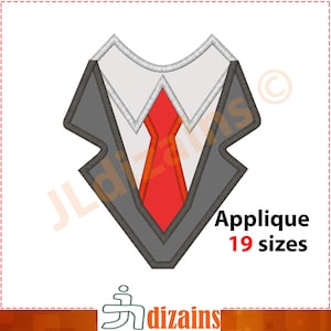 Tuxedo Applique Design. Tuxedo embroidery design. Tux applique. Tux embroidery. Suit applique. Suit embroidery. Machine embroidery design
