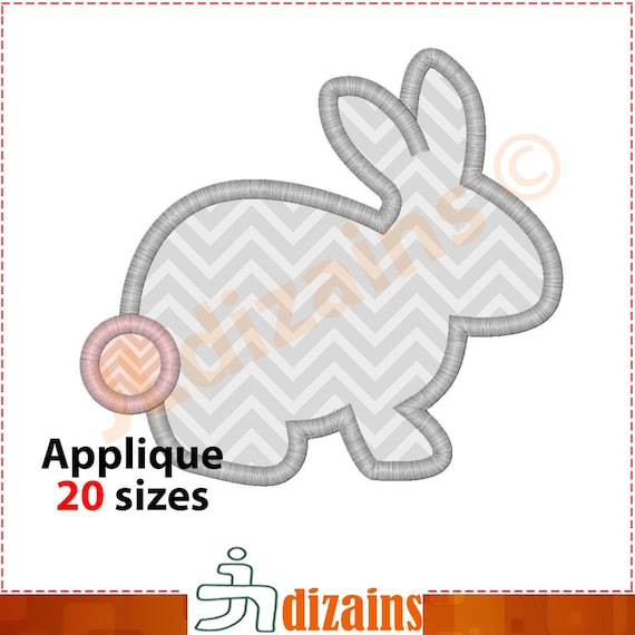 Bunny Applique Embroidery Design. Bunny machine embroidery design. 20 different sizes.