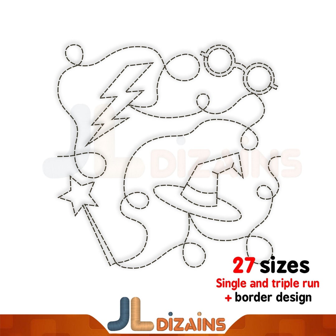 Wizard Quilting Embroidery Design. Wizard Quilt Block Embroidery