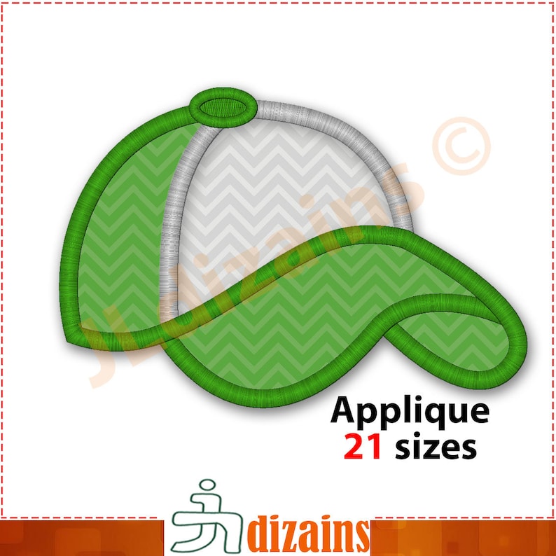 Baseball Cap Applique Design. Baseball Cap Applique Embroidery Etsy