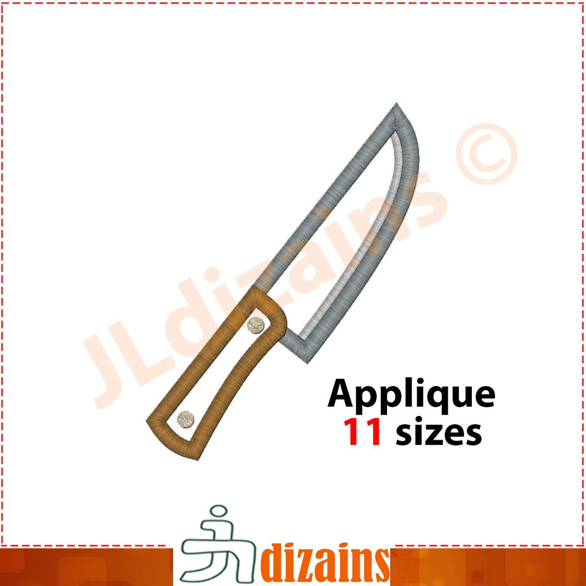 Knife Applique Design. Knife Embroidery Design. Knive Etsy