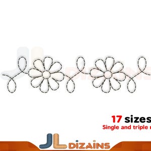 Flower border quilting embroidery design.