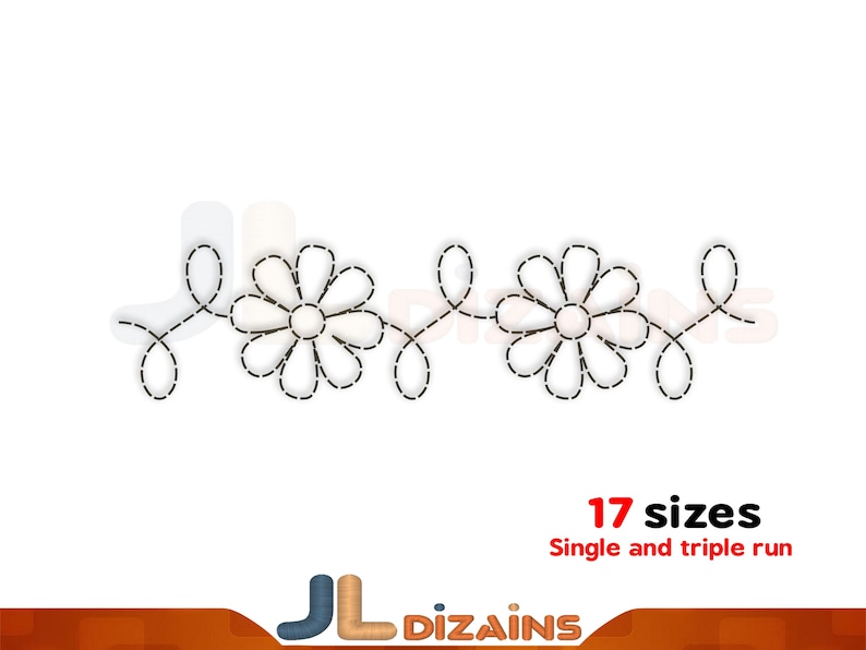 Flower border quilting embroidery design.