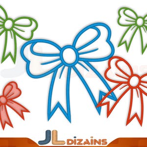 Bow applique embroidery design