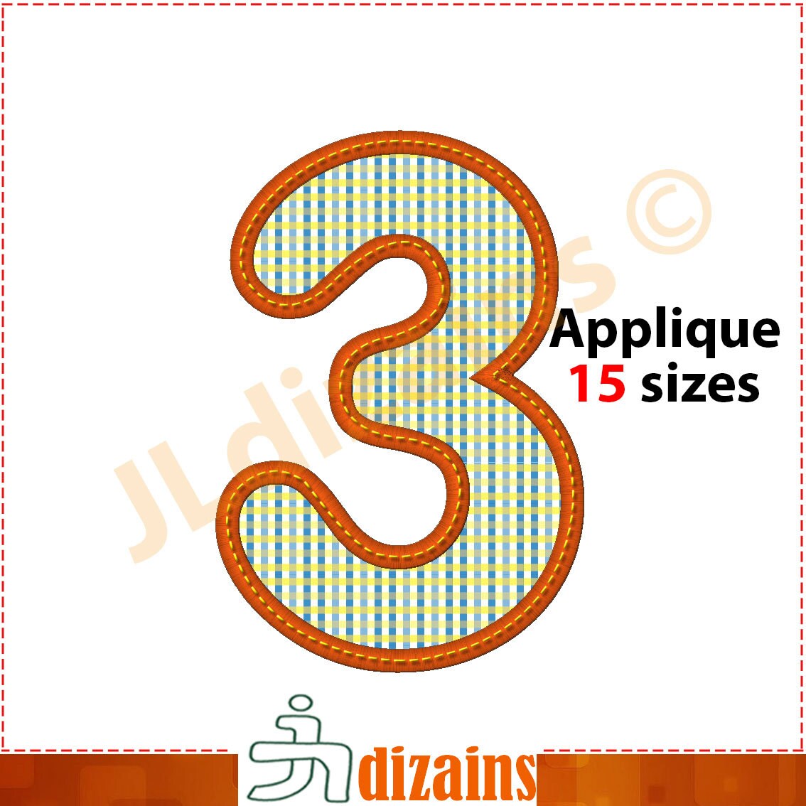 Applique Numbers. Number Embroidery Design. Birthday Applique Number ...