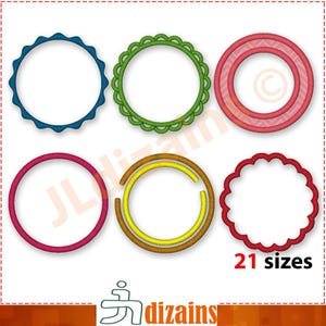Circle Monogram Frame Designs. Monogram frame embroidery design. Circle frame embroidery. Frame embroidery. Machine embroidery design