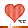 Heart Applique Embroidery Design. Heart embroidery design. Valentine applique. Love embroidery. Machine embroidery design.