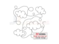 Cloud quilting embroidery design. Clouds edge to edge quilt block machine embroidery pattern. Sky quilting embroidery design.
