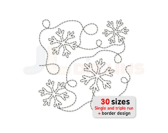 Snowflake quilting embroidery design. Snowflake quilt block embroidery design. Christmas quilting embroidery. Machine embroidery design. E2E