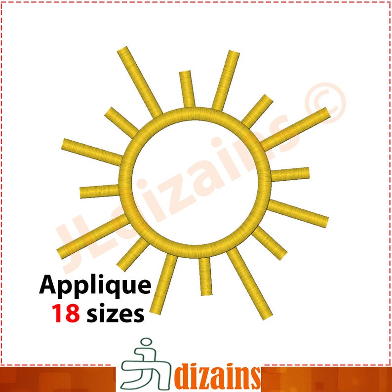 Sun Applique Design. Sun embroidery design. Embroidery applique sun. Embroidery design sun. Sun embroidery. Machine embroidery design. image 2