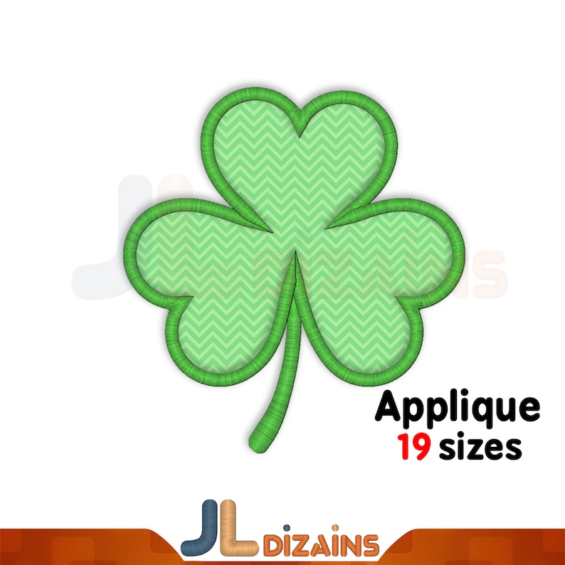 Shamrock applique embroidery design. Shamrock embroidery design. Clover embroidery design. Clover applique machine embroidery design. image 1