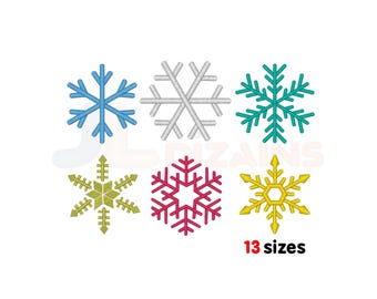 Mini to large Snowflake Embroidery Design bundle. Machine embroidery designs. For Christmas embroidery projects.