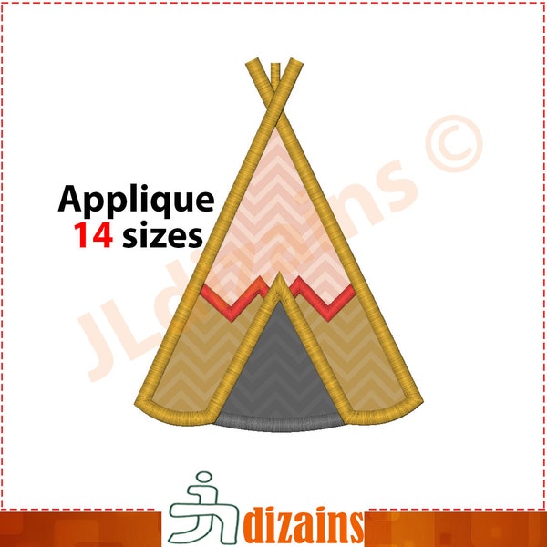 Teepee Applique Design. Teepee embroidery design. Tipi tent applique design. Embroidery designs tepee. Tent. Machine embroidery design