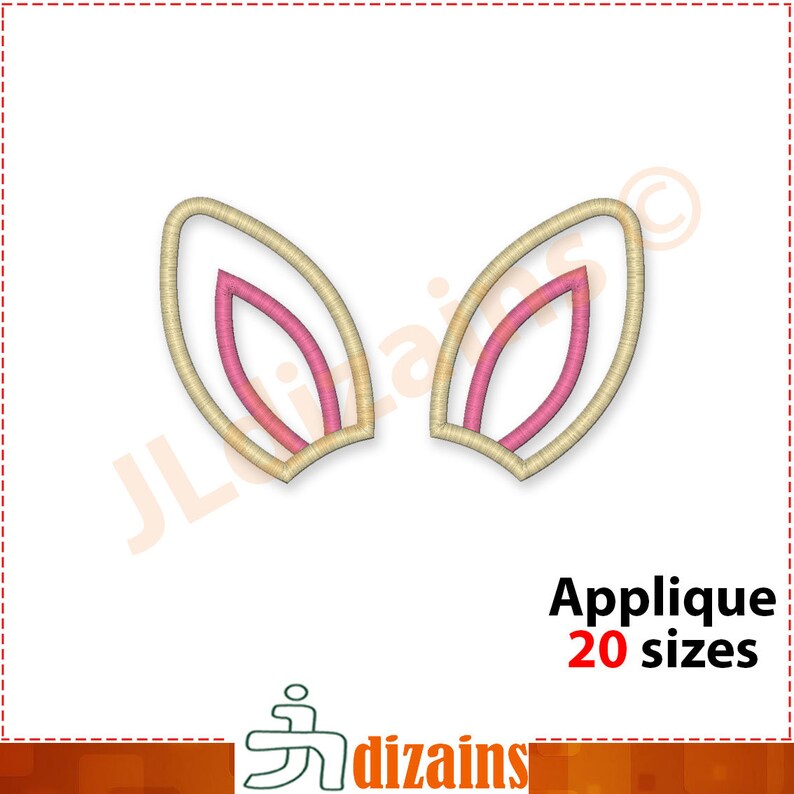 Ears Monogram Embroidery Applique Design. Bunny Ears Etsy