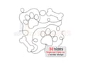 Paw Print and Bones Edge to Edge Quilting Design: Dog Continuous Line Quilt Block - Machine Embroidery & Longarm Pantograph - E2E Pattern.
