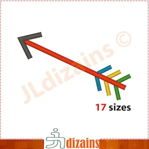Arrow Embroidery Design. Pointing arrow machine embroidery design. 17 sizes and instant download embroidery files.