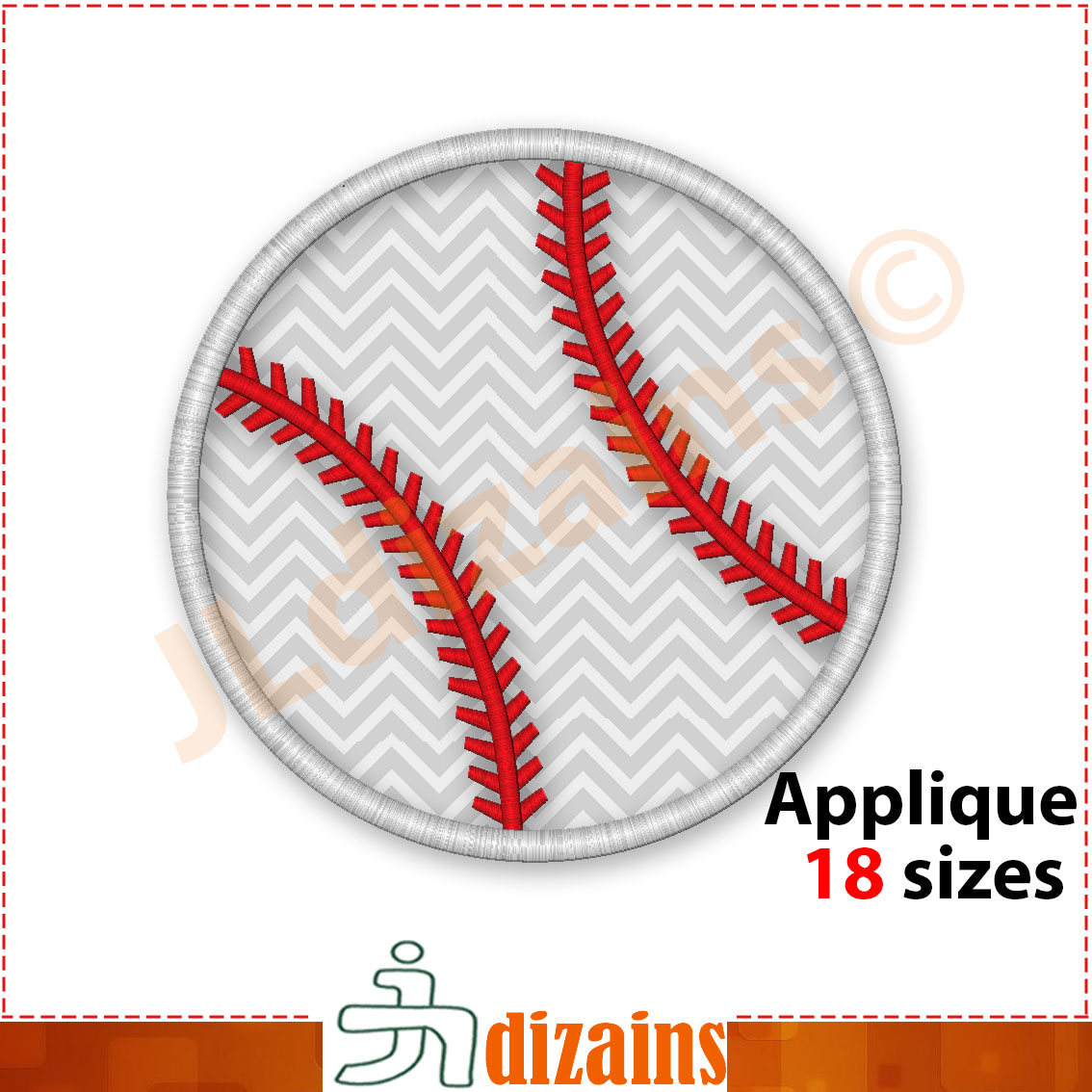 Baseball Embroidery Design – Baseball Applique Machine Embroidery with 18 Sizes for Mini & Large Projects – Instant Download.