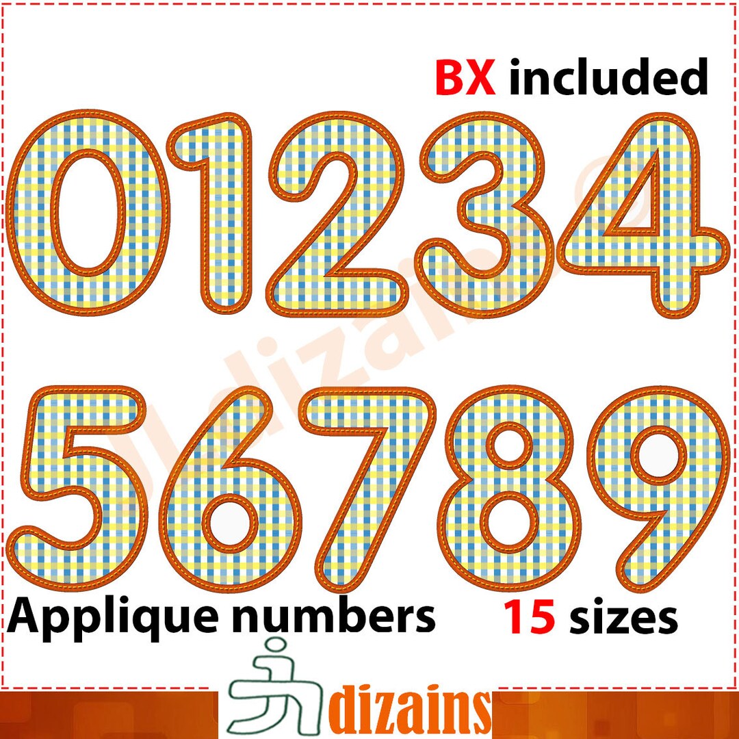 Applique Numbers. Number Embroidery Design. Birthday Applique Number ...