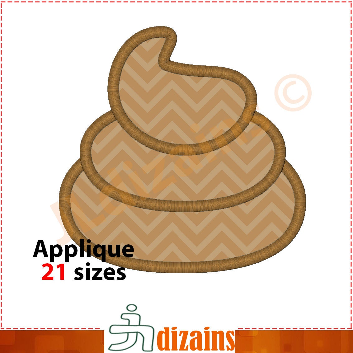 Poop Applique Design. Poop Embroidery Design. Embroidery Design Poop ...