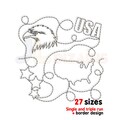 USA patriotic quilting embroidery design. US edge to edge embroidery design. July 4th quilting machine embroidery design with 26 sizes. E2E