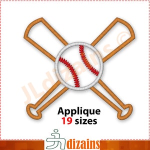 Baseball Bat Applique, Machine Embroidery Design (Instant Download) image 2