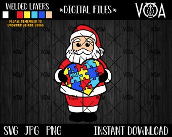 Autism Santa Claus - Digital file - Instant Download
