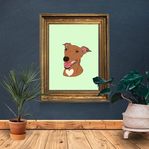 Italian Greyhound DOWNLOADABLE Print Poster Dog Art