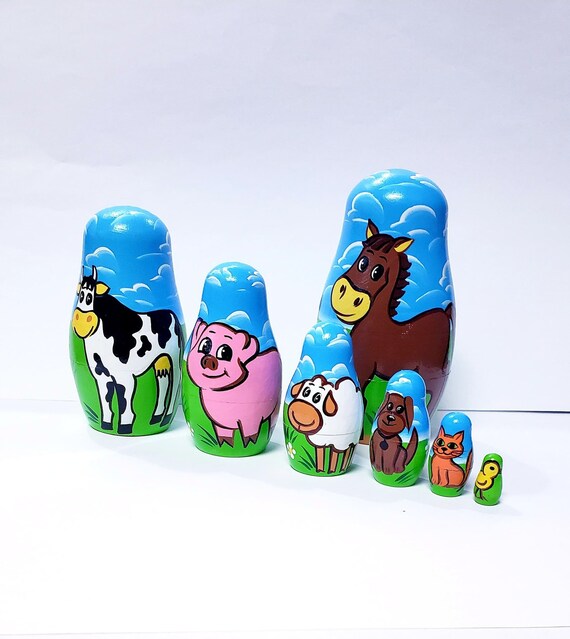 Farm animal hotsell nesting dolls
