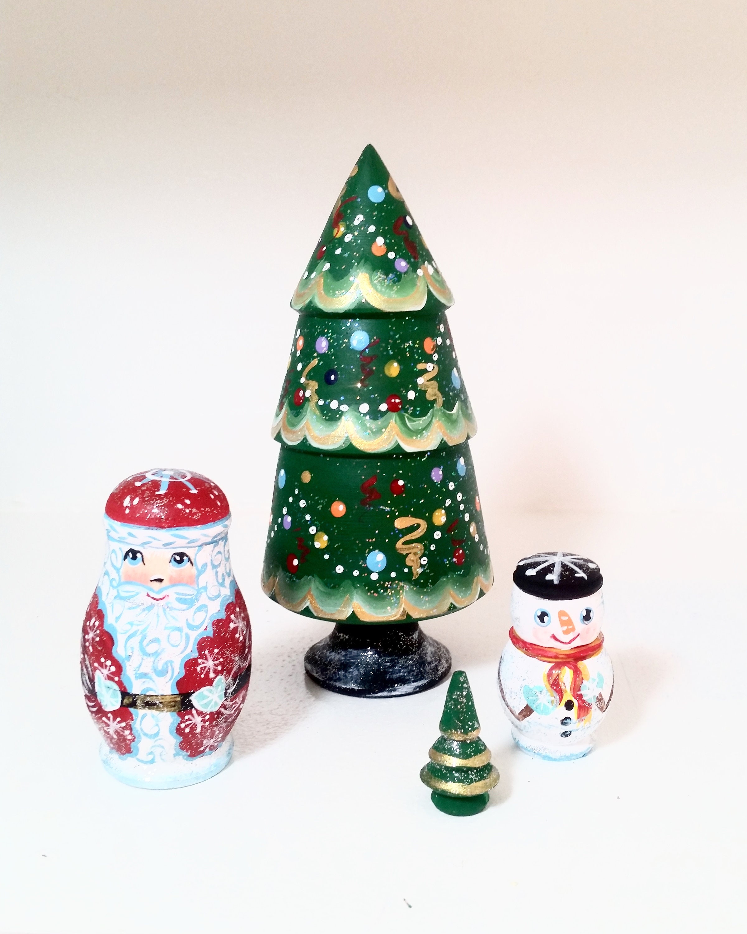 Matryoshka Handmade Christmas Nesting Doll Christmas tree Etsy