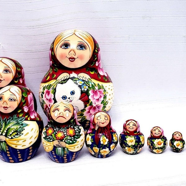 Nesting doll 10 pieces 5 inches tall