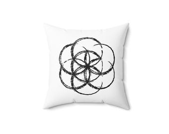 Funda de almohada floral bohemia: cojín decorativo de poliéster hilado