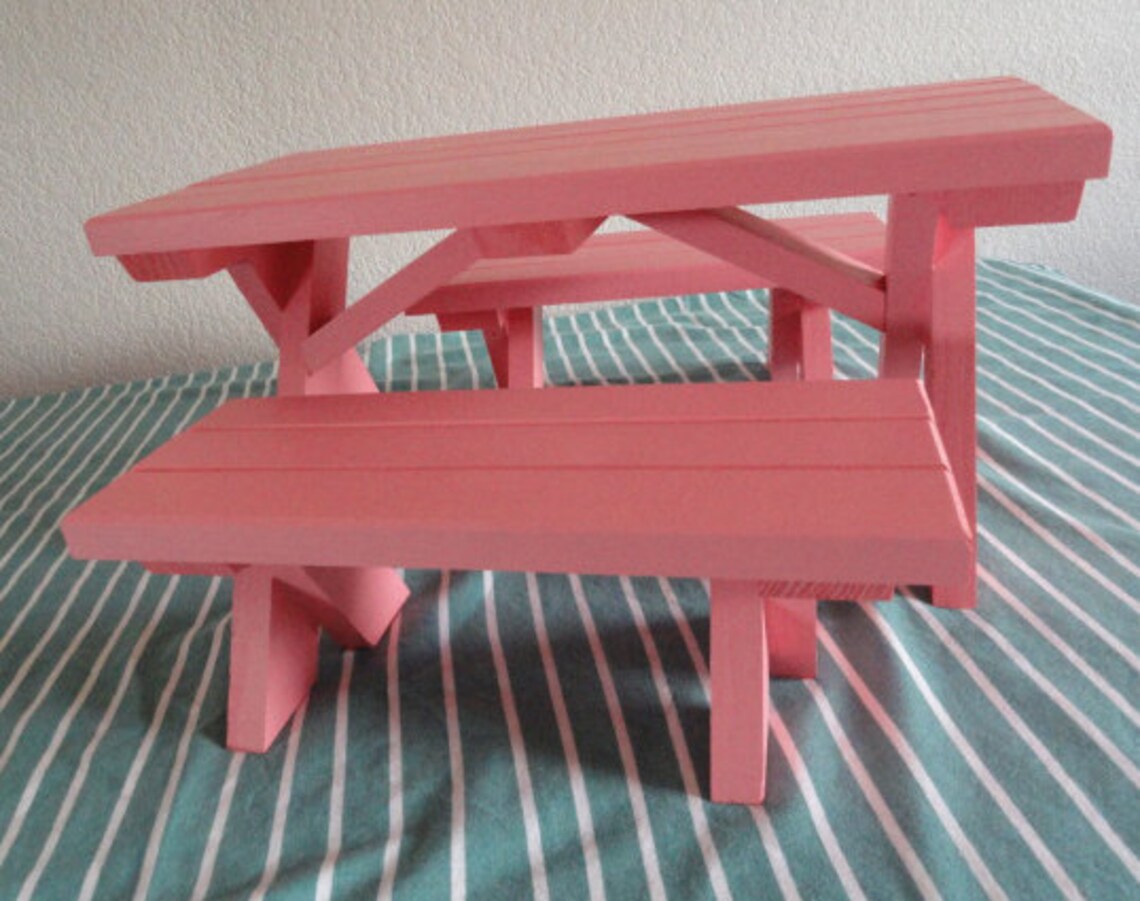 Pink AG picnic table AG doll Furniture 18 doll furniture Etsy