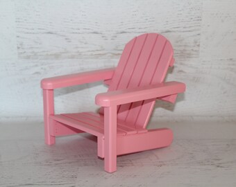 Handmade wood Adirondack doll furniture pink, for 18” dolls