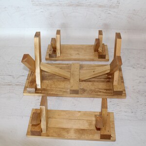 Wood furniture doll picnic table with 2 benches image 9